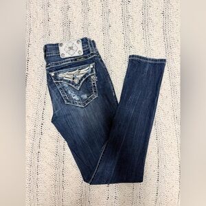 Miss Me Mid Rise Dark Blue Skinny Jeans